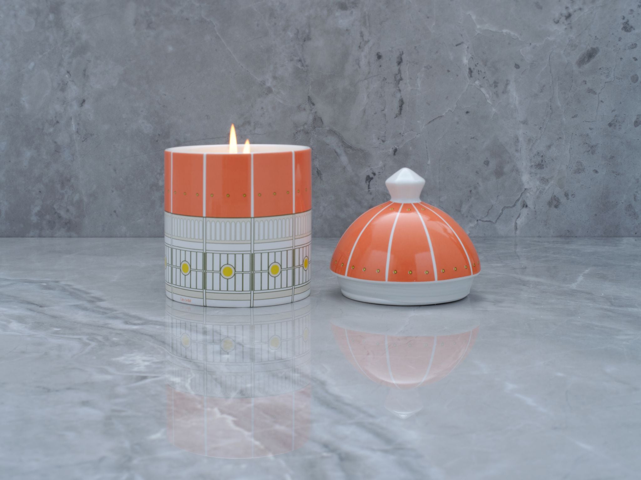 Heaven Scent citrus grove candle. This candle is hand poured and all natural. The jar turns into an air tight storage jar.